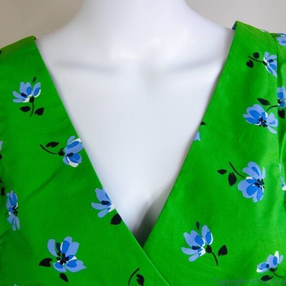 NEW kate spade Tea garden toss cotton midi dress, Green floral - Picture 13 of 16